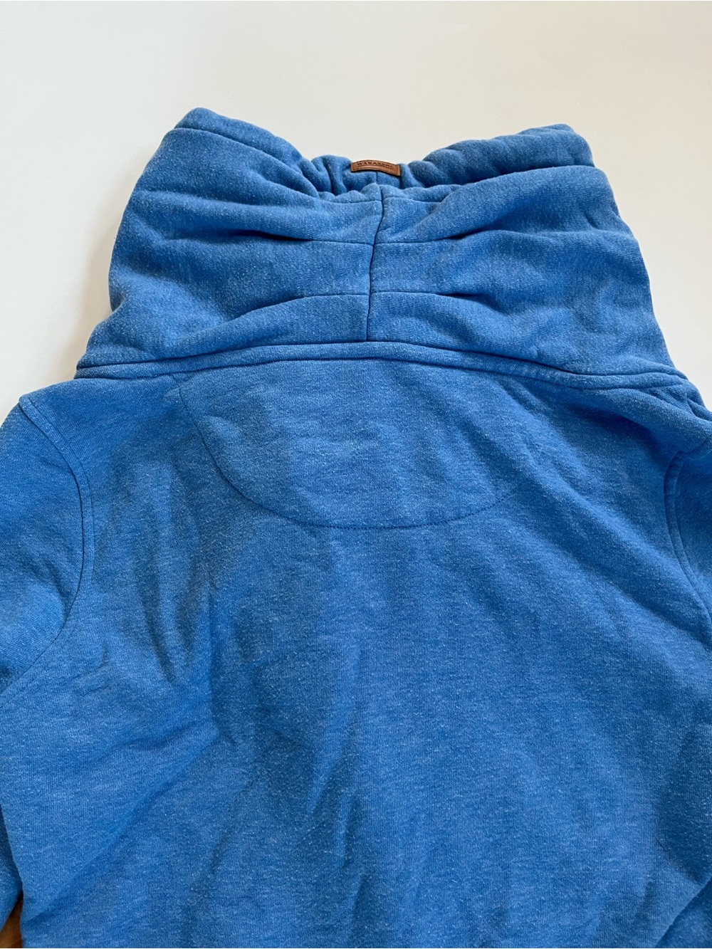 Wanakome Athena Colbalt Blue Asymmetrical Full Zip Cowl Neck Longline Hoodie - Picture 13 of 13